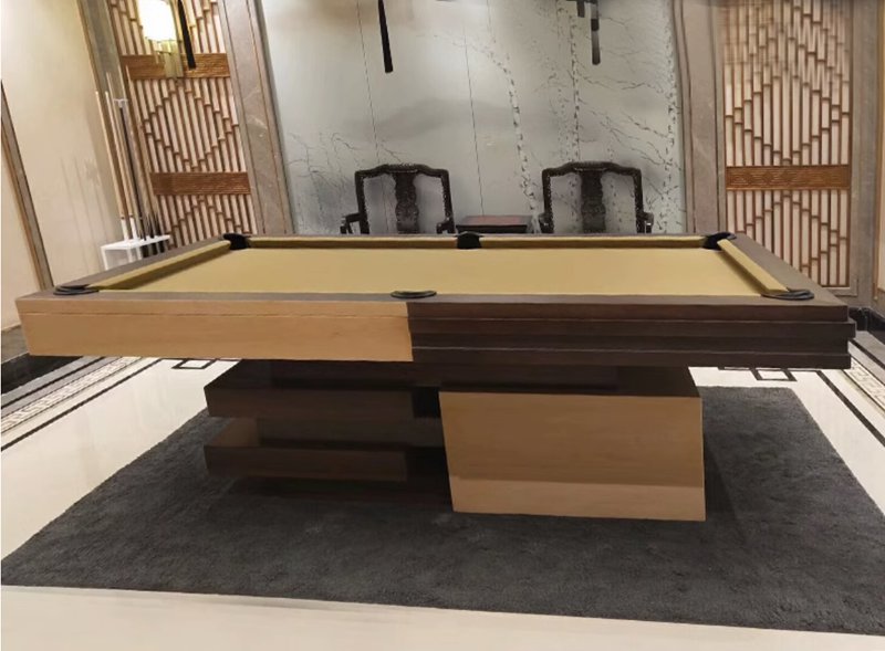 Geometric Industrial Wood Billiard Table