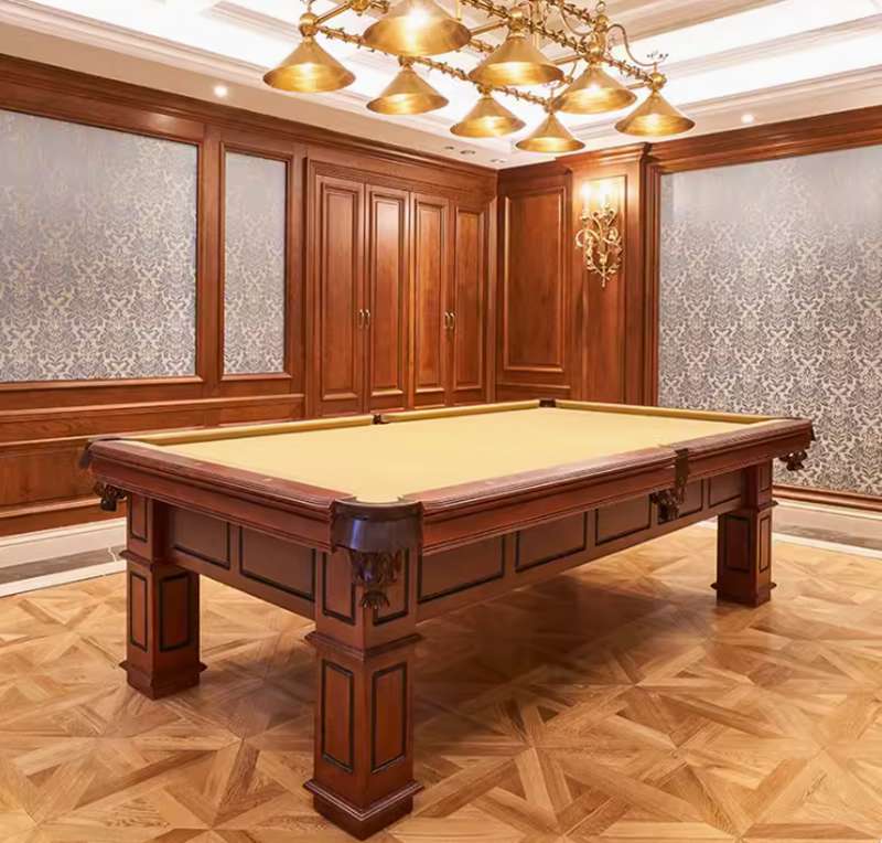 Refined Oriental Carved Billiard Table