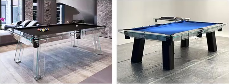 luxury glass billiard table