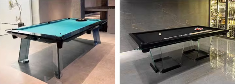 luxury glass billiard table