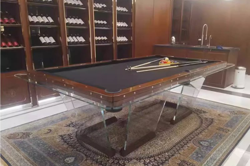 luxury glass billiard table