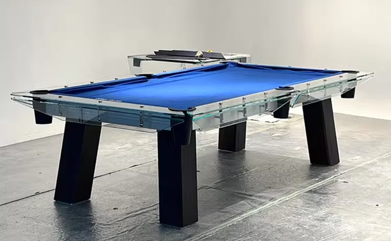 luxury glass billiard table