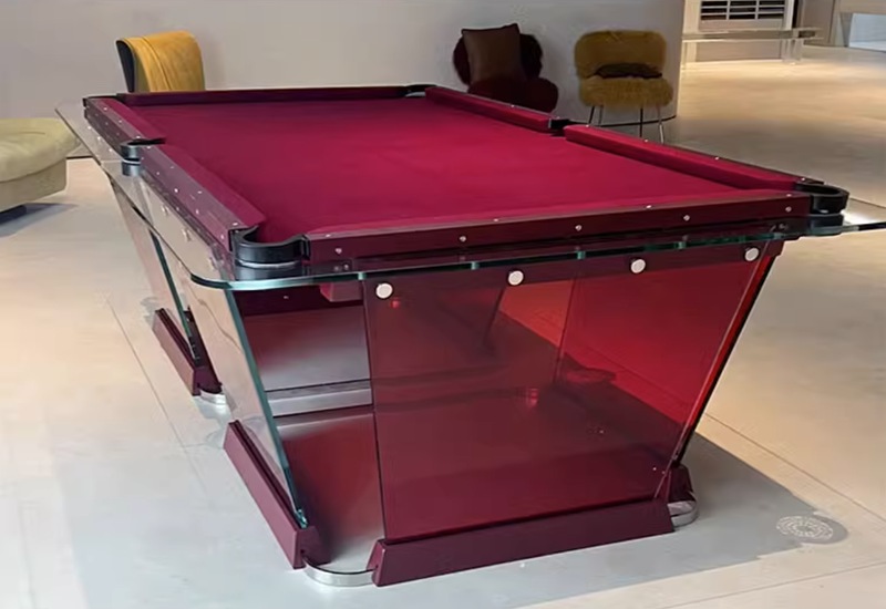 luxury glass billiard table