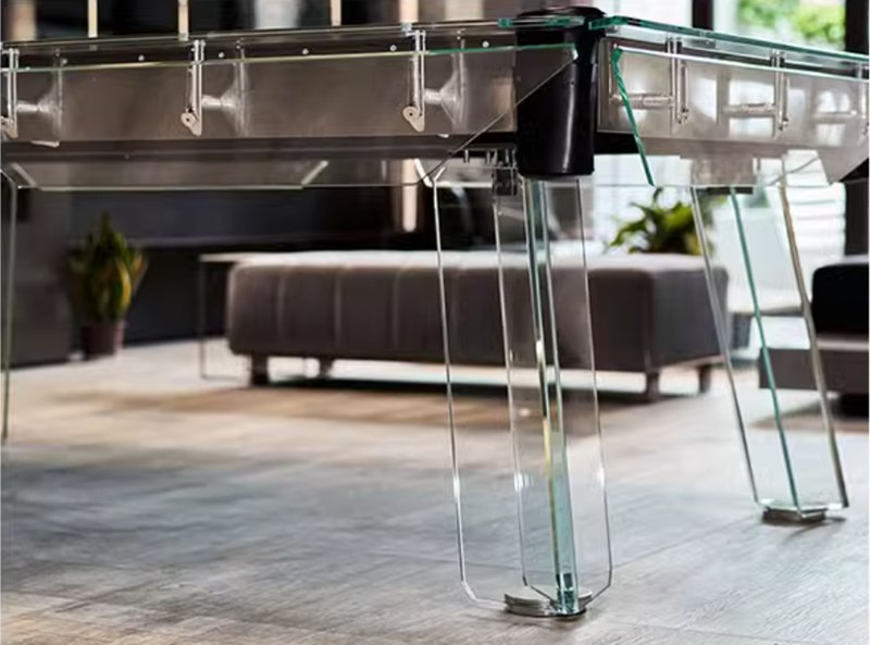 luxury glass billiard table