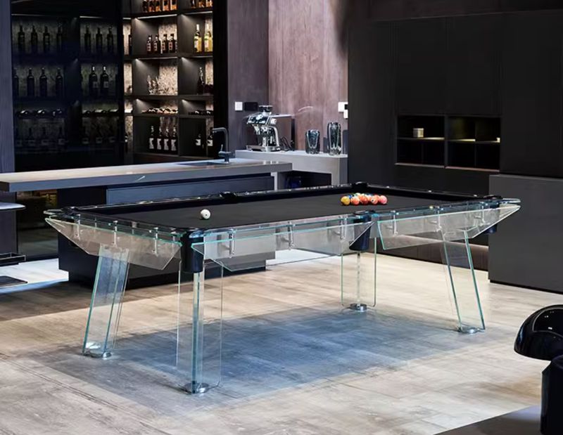 luxury glass billiard table