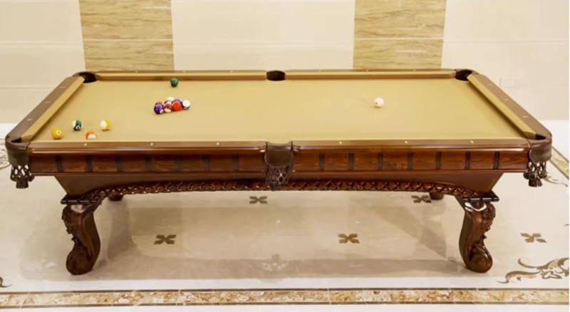 ornate engraved billiards table